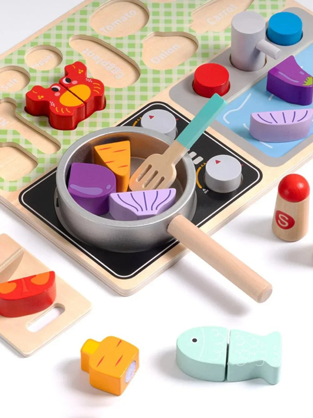 NEW Montessori Wooden Kitchen Play Set Pretend Cooking Toy Kids Gift